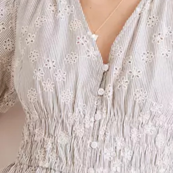 Madewell Eyelet Sophia Mini Dress in Stripe 2X - Picture 2 of 8